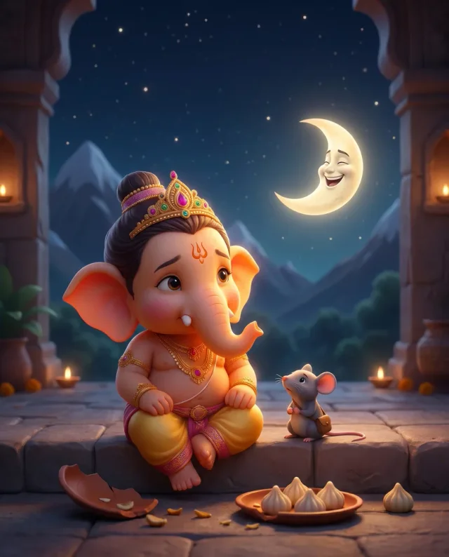 Ganesha and the Moon