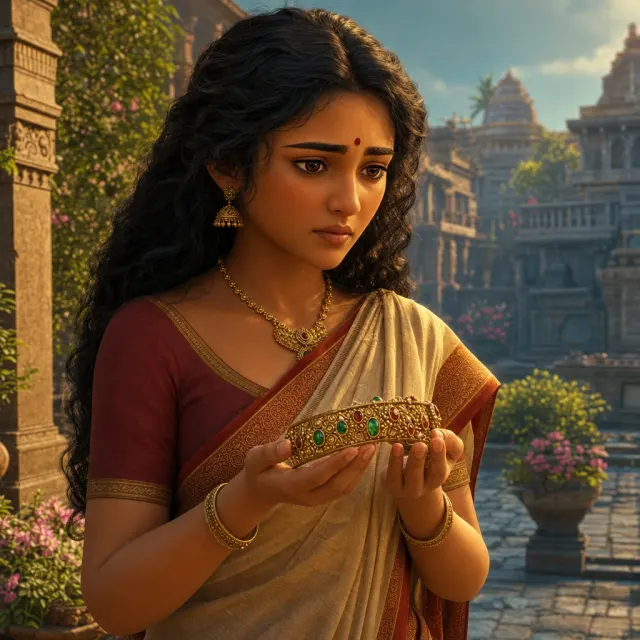 Kannagi holds her jewelled anklet